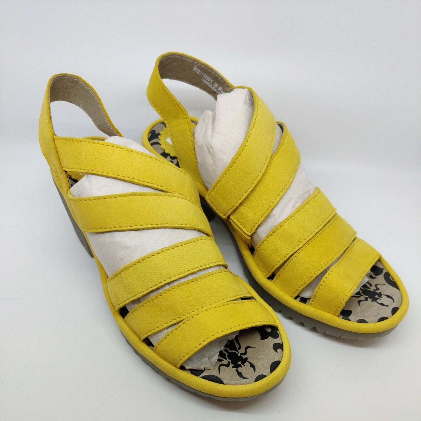 FLY London Bright Yellow Woze Leather Sandal Size 36