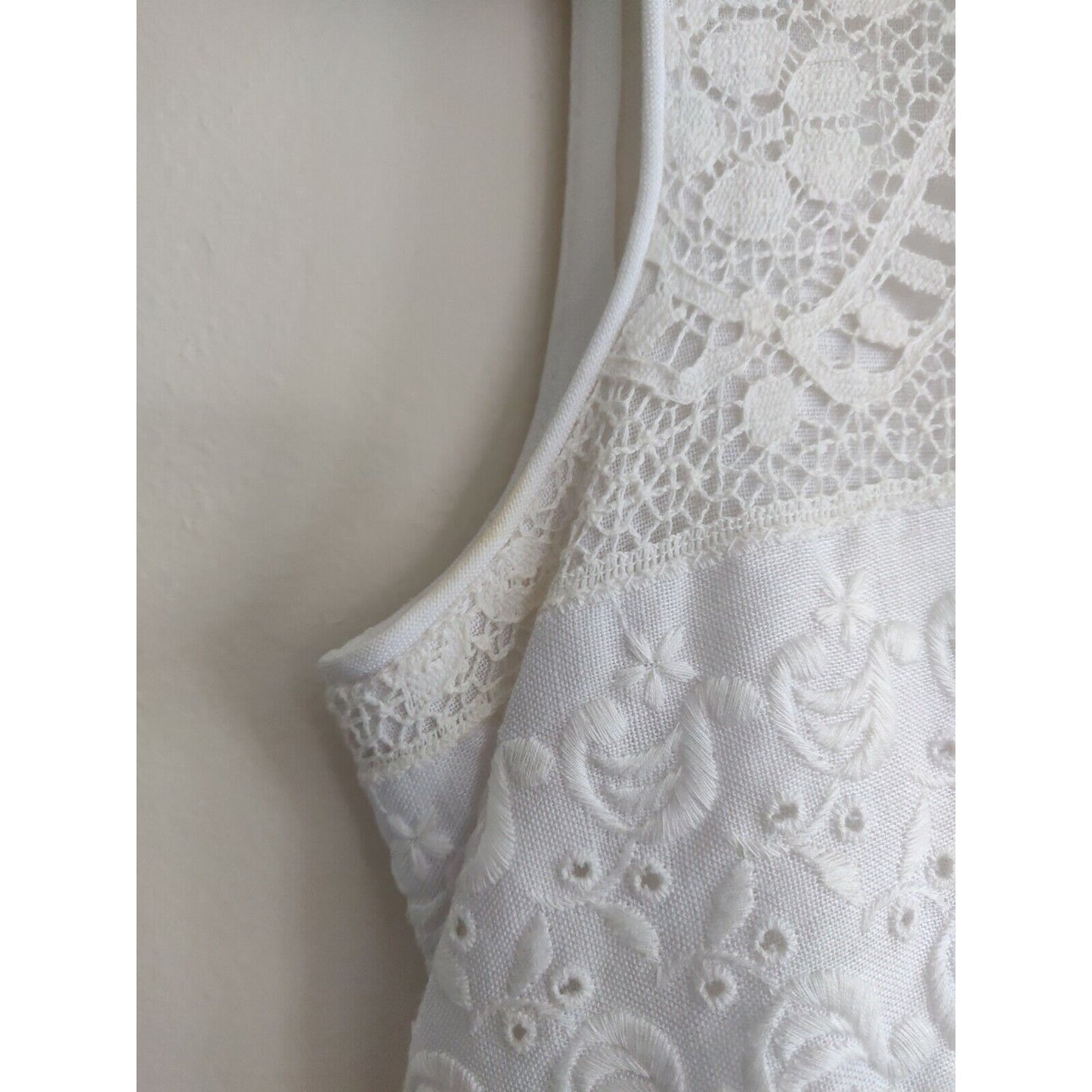 Vintage 60s Dress Eyelet Lace Sheath Ivory White