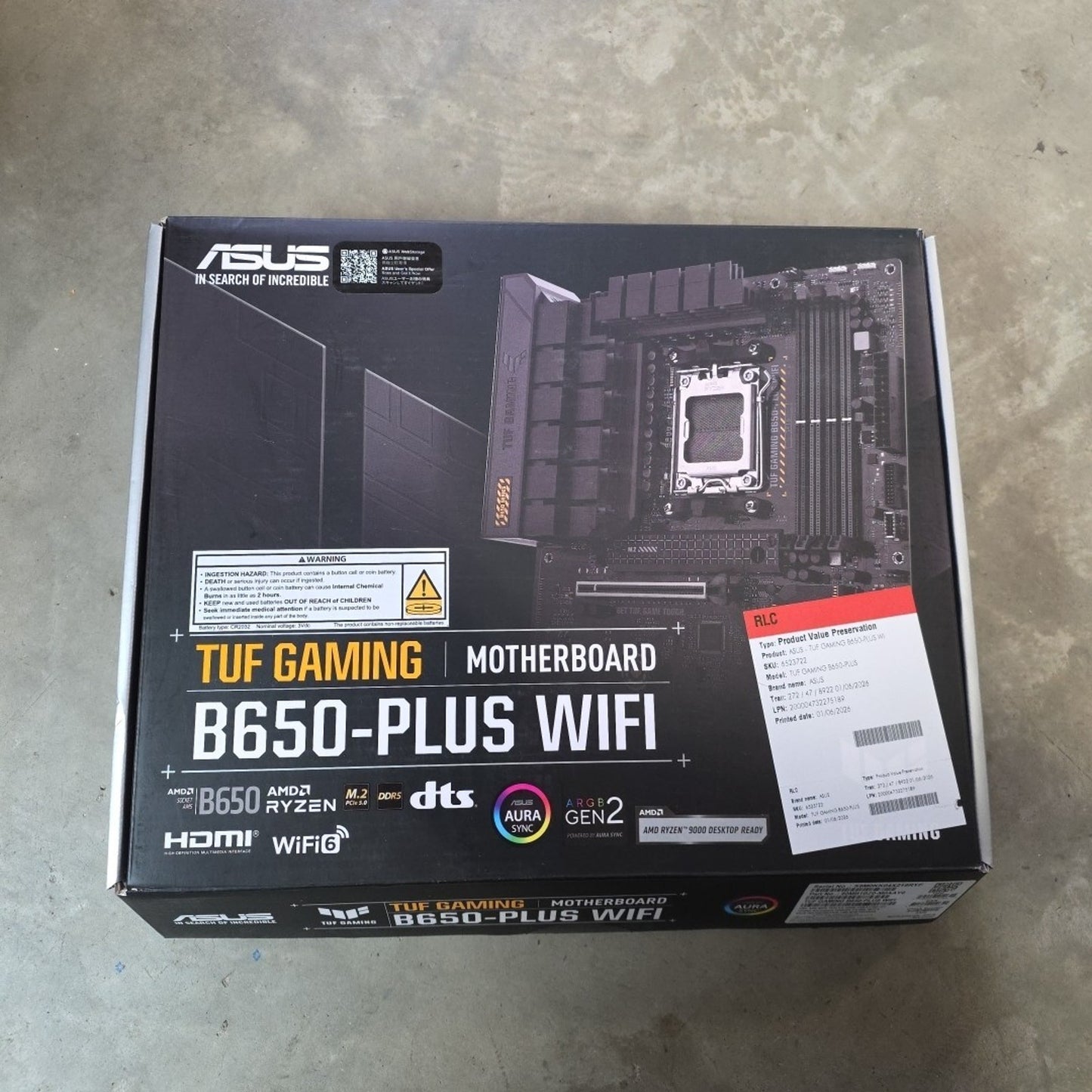 ASUS TUF GAMING B650-PLUS WIFI ATX Motherboard LGA 1718 DDR5 Wi-Fi 6 Gaming