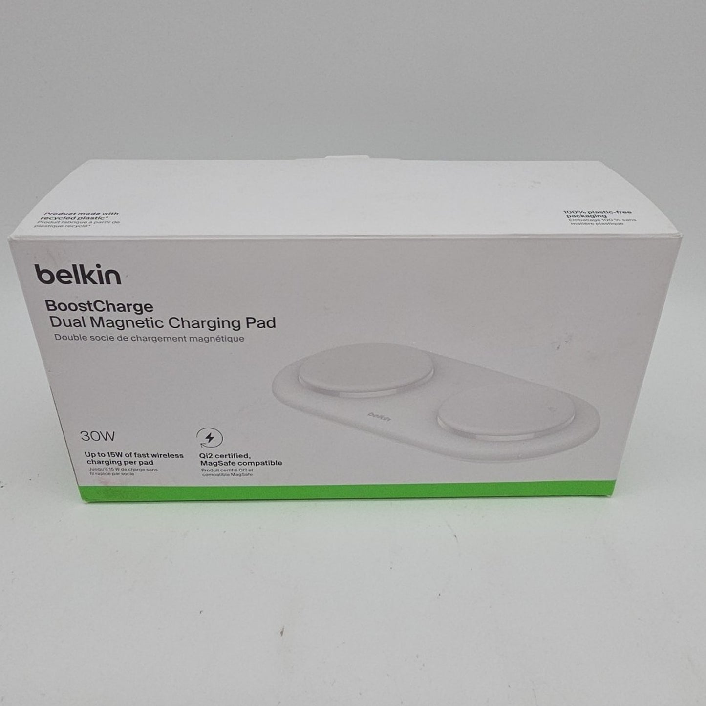 Belkin 15W Dual Qi2 Wireless Magnetic Charging Pad MagSafe iPhone Aripods